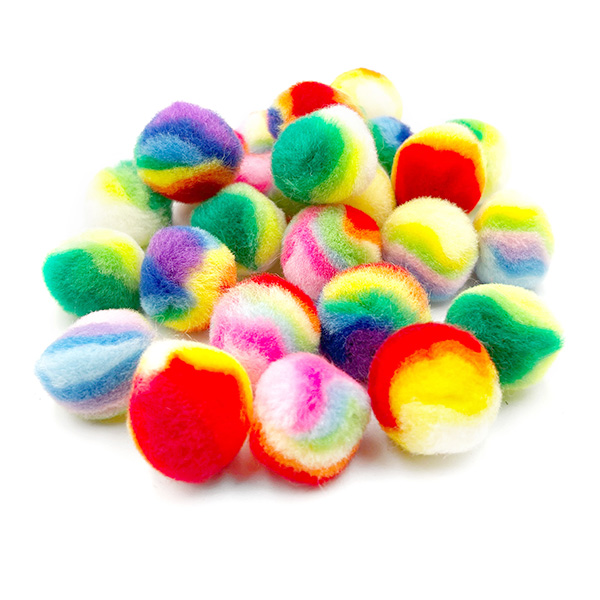 25pcs 25mm Rainbow Pom Pom Balls For Crafts