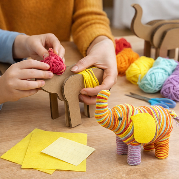 Elephant Yarn Wrapping Craft Kit