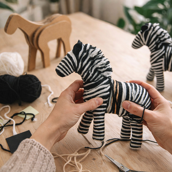 Zebra Yarn Wrapping Educational Craft Kit