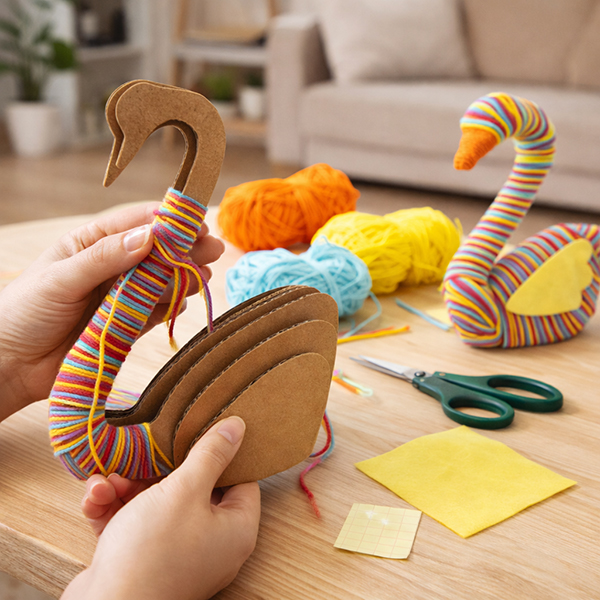 Swan Yarn Wrapping Art and Craft Kit