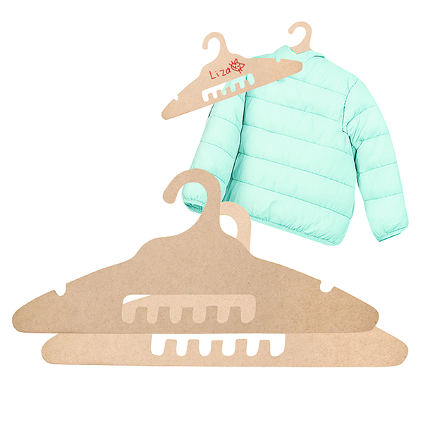 Wholesale Paintable Wooden Hanger Set for Kids – 10-Pack MDF, Custom Logo