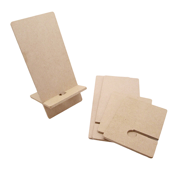 Wholesale Paintable MDF Phone Stand Kit – Knock-Down, Custom Logo, for Kids Crafts