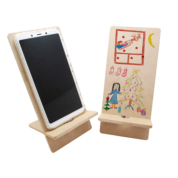 Wholesale Paintable MDF Phone Stand Kit – Knock-Down, Custom Logo, for Kids Crafts
