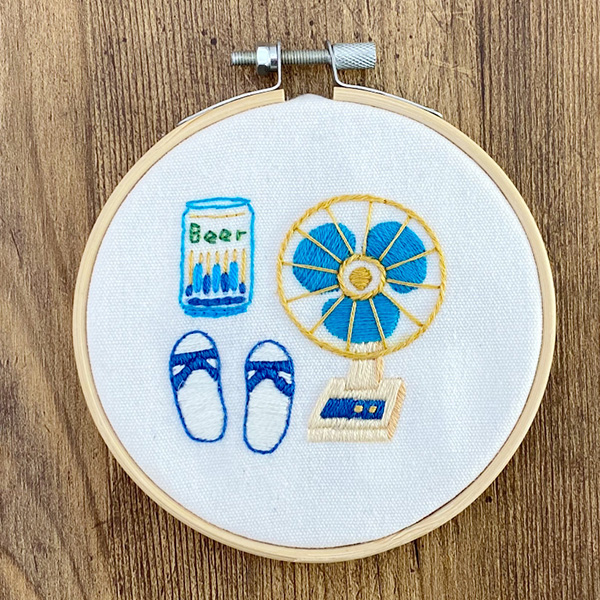 Summer Printed Hoop Embroidery Kit