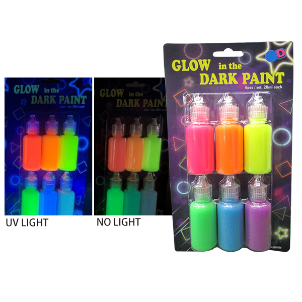 6Pcs 20Ml Washable Neon G.I.D. Paint Set