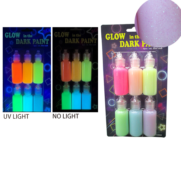 6 Pcs 3D Neon G.I.D. Glitter Paint Set