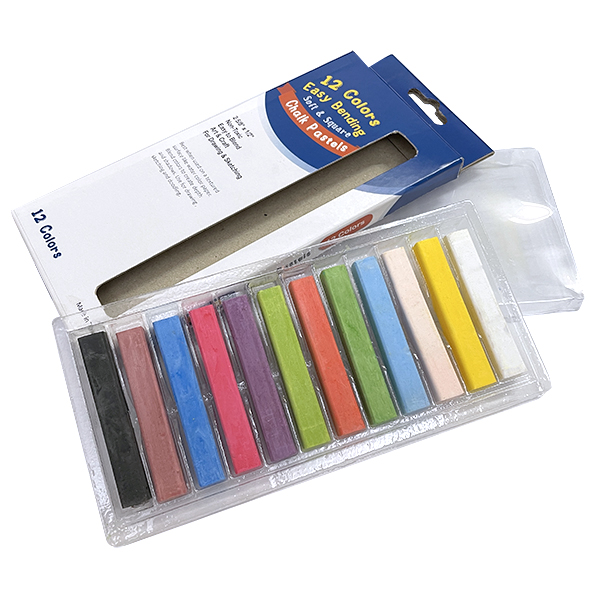 12 Colors Square Chalk Pastels Set