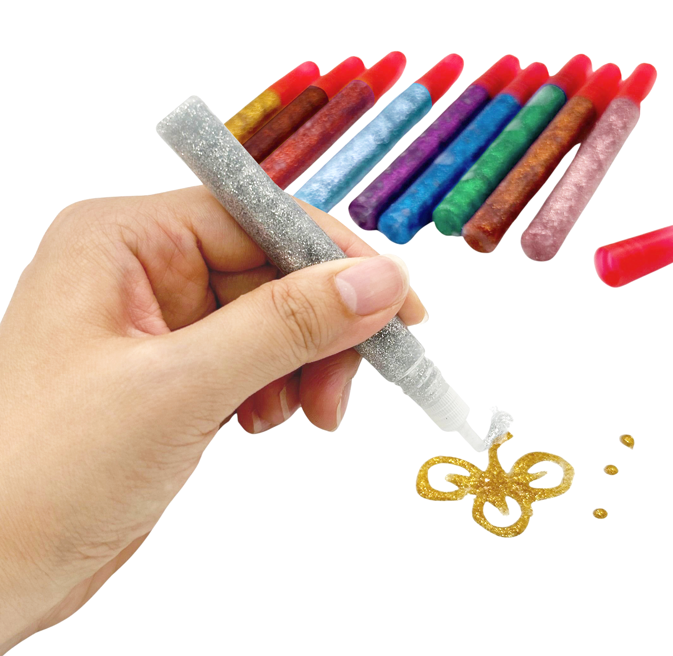 10 Pcs 10CC Glitter 3D Glass Paint Set