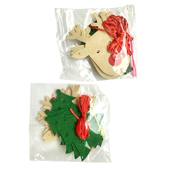 Wholesale 12PC DIY Christmas garland kit with beige deer and green tree ornaments – bulk holiday dec