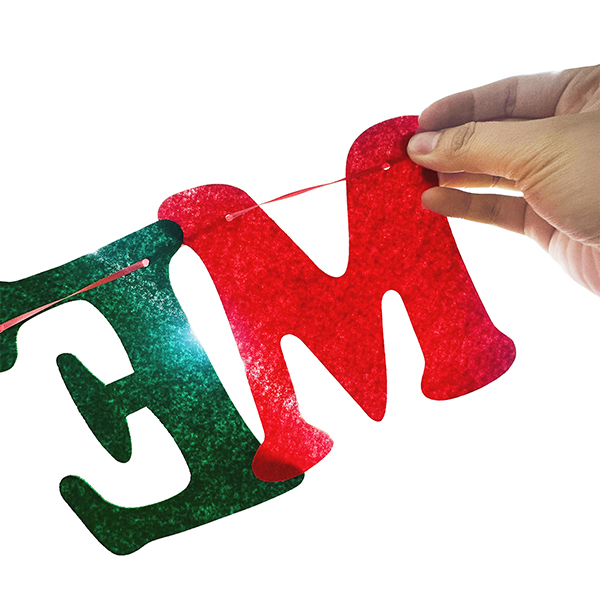 Bulk DIY Xmas garland set with red and green letter ornaments – wholesale craft kit for classroom an