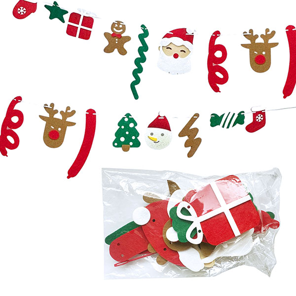 16 Pcs DIY Polyester Xmas Garland Set