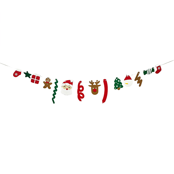 16 Pcs DIY Polyester Xmas Garland Set