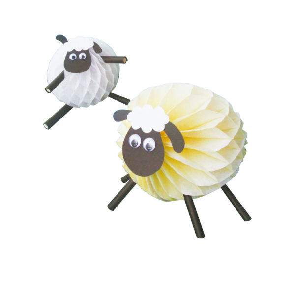 2 Pcs Diy Honeycomb Ball Sheep Kit 
