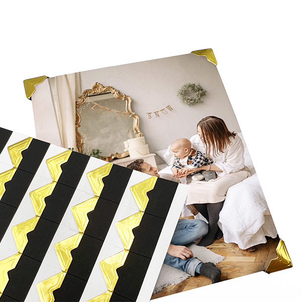 self-adhesive black photo corners for scrapbooking